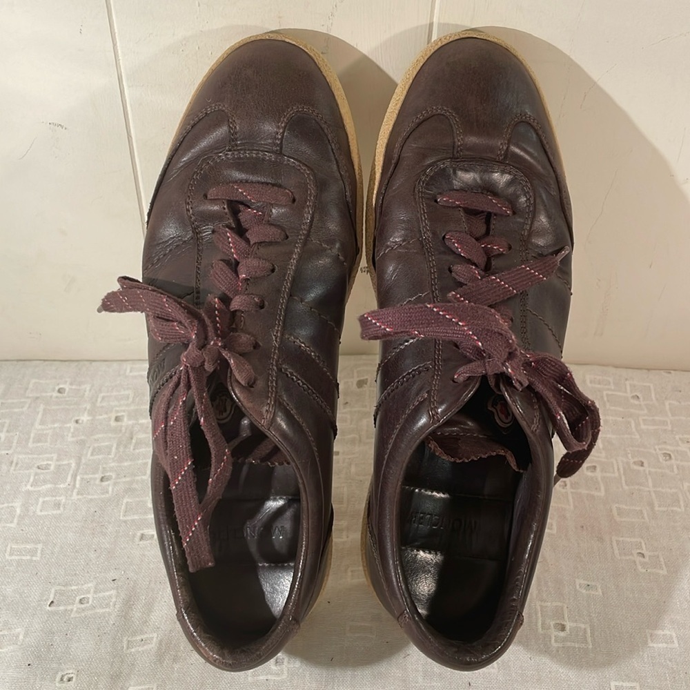 Moncler Chocolate Brown Leather Sneakers Unisex